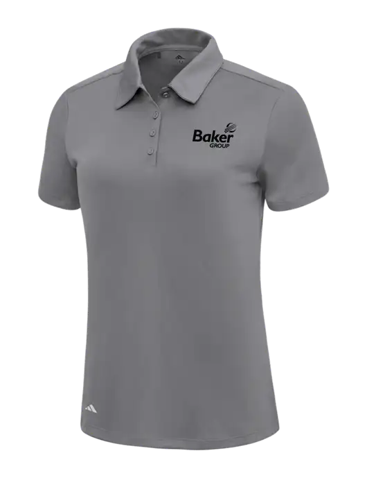 Adidas Medium Grey Womens Ultimate Solid Polo w/Baker Group Logo