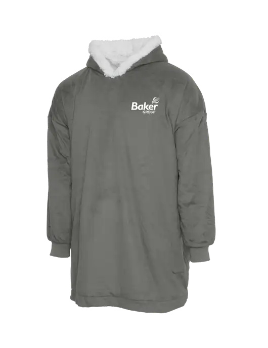 Wearable Lodge Medium Grey Blanket w/Baker Group Logo