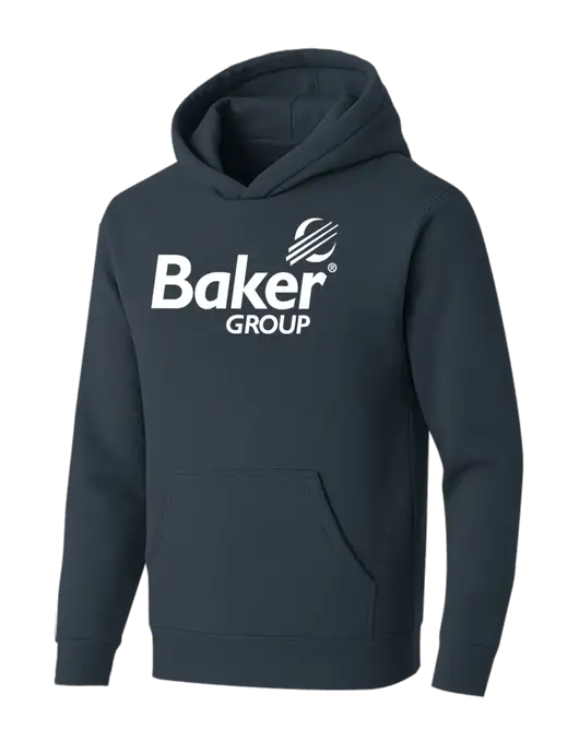 BELLA+CANVAS Dark Grey Sponge Fleece Pullover Hoodie w/Baker Group Logo