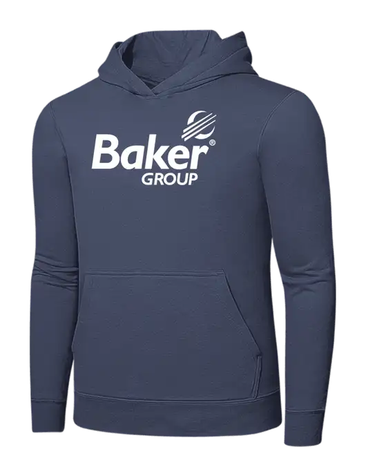 Steel Blue 7.8. oz Ring Spun Hooded Sweatshirt w/Baker Group Logo