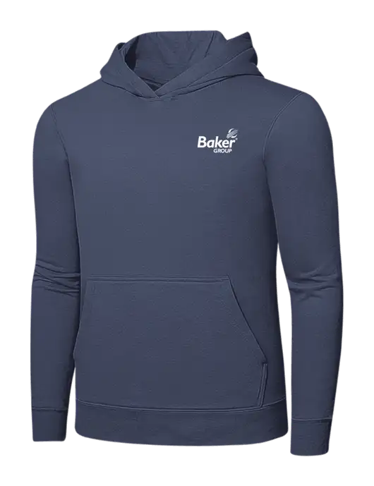 Steel Blue 7.8. oz Ring Spun Hooded Sweatshirt w/Baker Group Logo