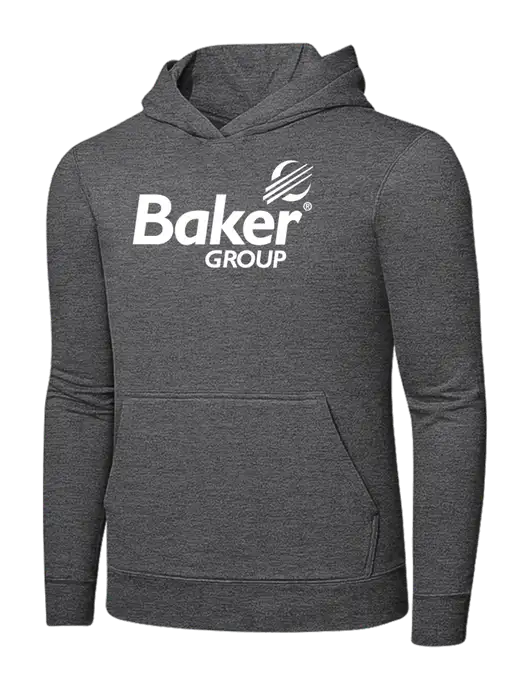 Graphite Heather 7.8. oz Ring Spun Hooded Sweatshirt w/Baker Group Logo
