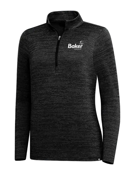 TravisMathew Black Womens Crestview 1/4 Zip w/Baker Group Logo