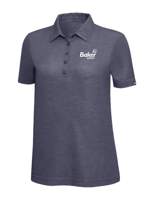 TravisMathew Navy Heather Womens Oceanside Polo w/Baker Group Logo