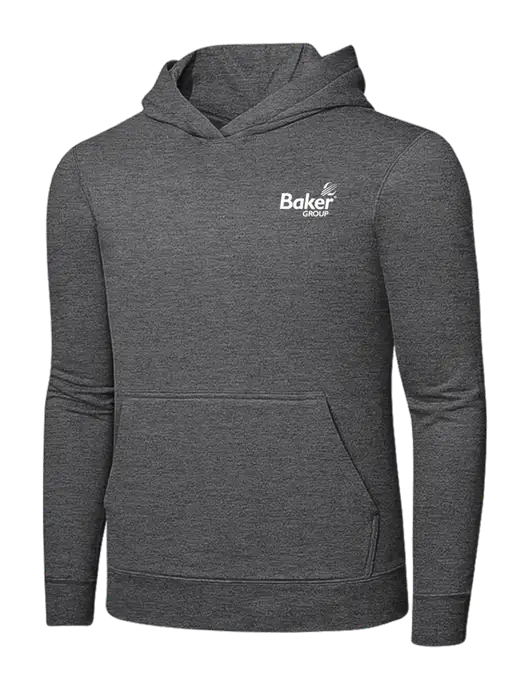 Graphite Heather 7.8. oz Ring Spun Hooded Sweatshirt w/Baker Group Logo