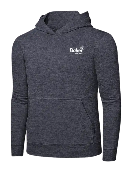 Heather Navy 7.8 oz Ring Spun Hooded Sweatshirt w/Baker Group Logo