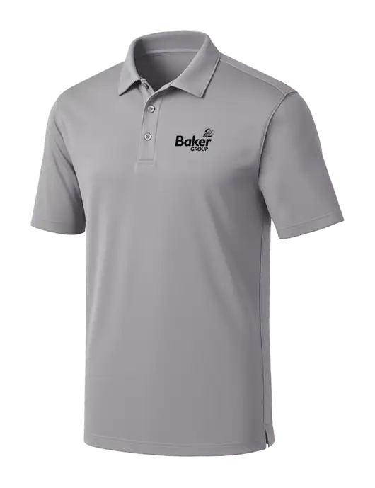 Light Grey Silk Touch Performance Polo w/Baker Group Logo