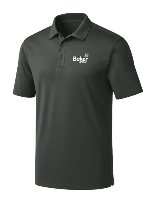 Dark Grey Silk Touch Performance Polo w/Baker Group Logo
