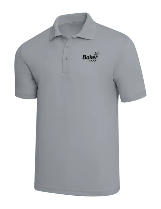 Light Grey PosiCharge RacerMesh Polo w/Baker Group Logo
