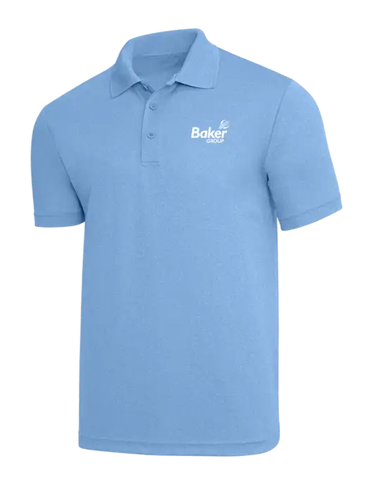 Light Royal Heather PosiCharge RacerMesh Polo w/Baker Group Logo