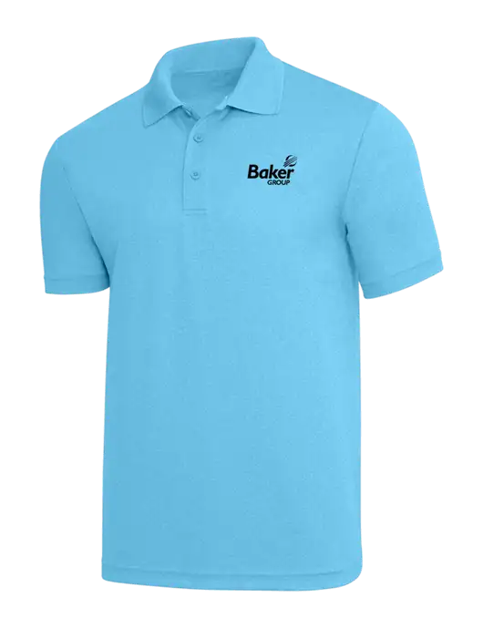 Light Sapphire Heather PosiCharge RacerMesh Polo w/Baker Group Logo