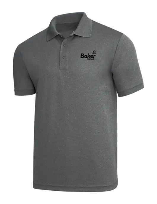 Medium Grey Heather PosiCharge RacerMesh Polo w/Baker Group Logo