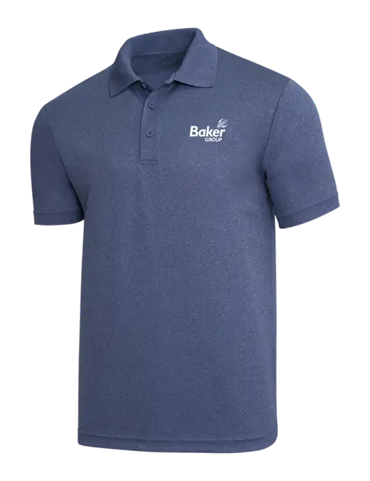Light Navy Heather PosiCharge RacerMesh Polo w/Baker Group Logo