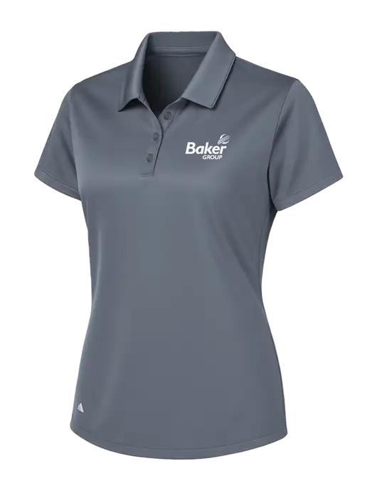 Adidas Medium Grey Womens Basic Sport Polo w/Baker Group Logo