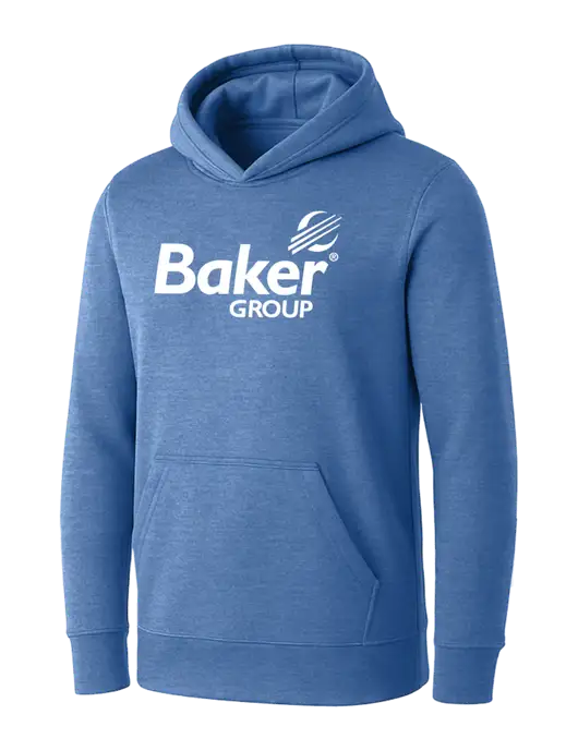 Womens Royal Heather Core Fleece Pullover Hooded Sweatshirt w/Baker Group Logo