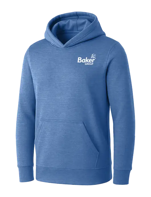 Womens Royal Heather Core Fleece Pullover Hooded Sweatshirt w/Baker Group Logo