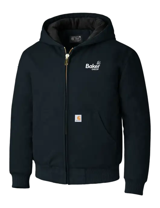 Carhartt Navy Quilted-Flannel-Lined Duck Active Jacket w/Baker Group Logo