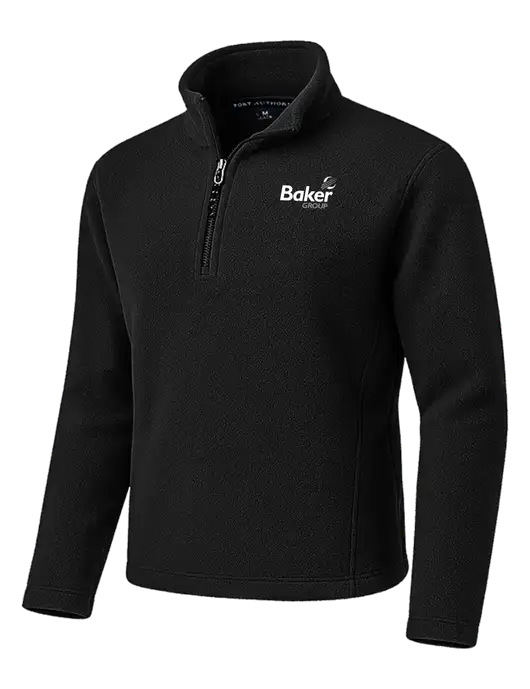 Black Fleece 1/4-Zip Pullover w/Baker Group Logo