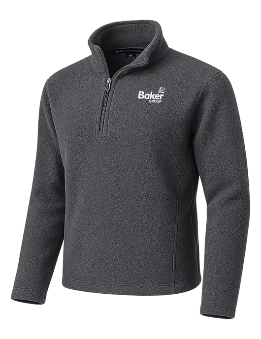 Dark Grey Fleece 1/4-Zip Pullover w/Baker Group Logo
