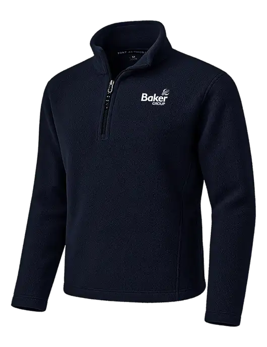 Navy Fleece 1/4-Zip Pullover w/Baker Group Logo