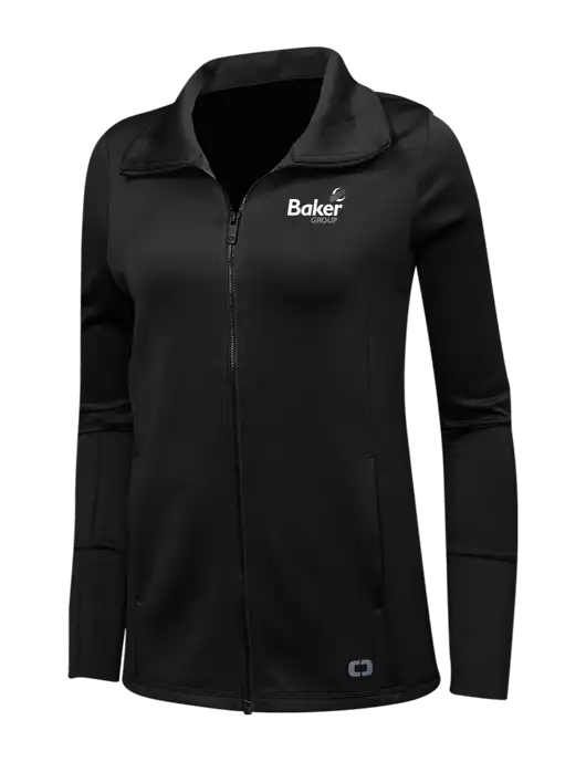 OGIO Black Womens Endurance Modern Performance Full-Zip w/Baker Group Logo