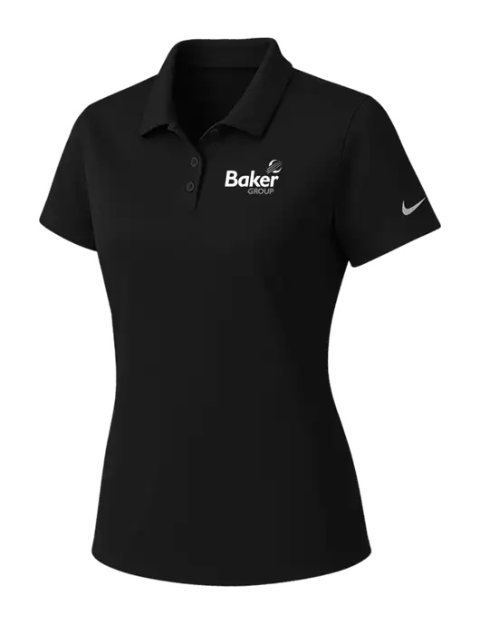 Nike Womens Black Dry Essential Solid Polo w/Baker Group Logo