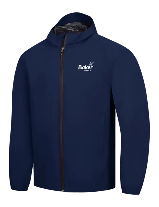 Navy Essential Rain Jacket w/Baker Group Logo