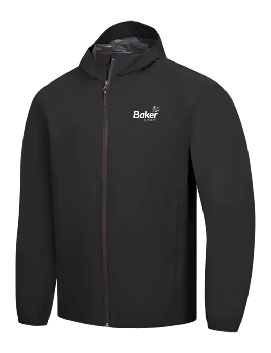 Black Essential Rain Jacket w/Baker Group Logo