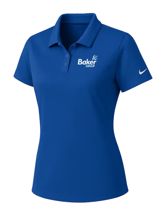 Nike Womens Dark Royal Dry Essential Solid Polo w/Baker Group Logo