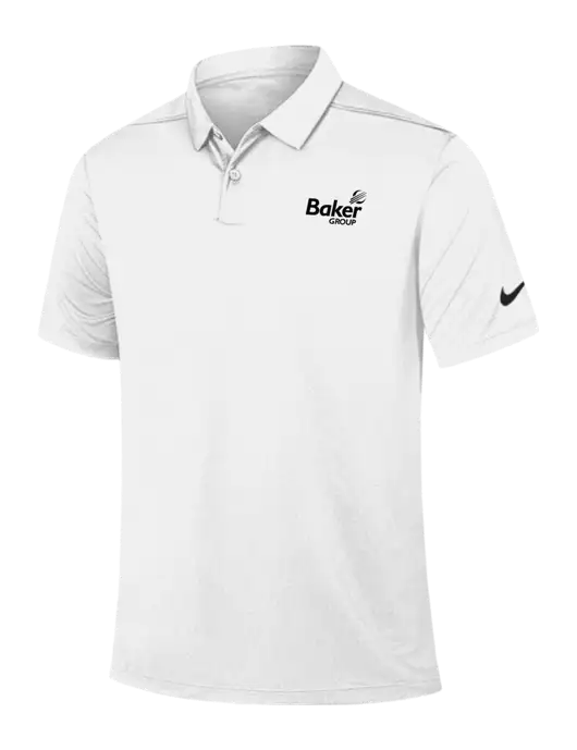 Nike White Dry Essential Solid Polo w/Baker Group Logo