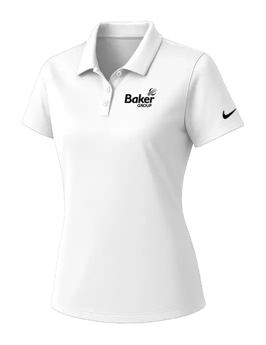 Nike Womens White Dry Essential Solid Polo w/Baker Group Logo