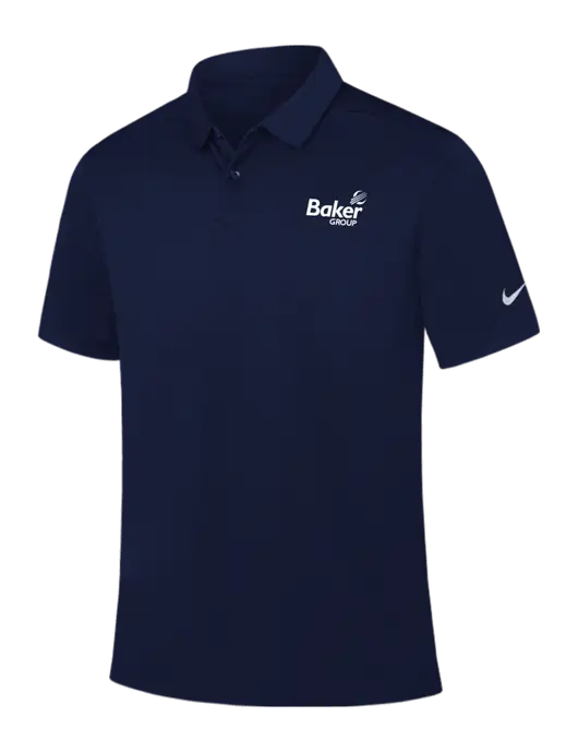 Nike Navy Dry Essential Solid Polo w/Baker Group Logo