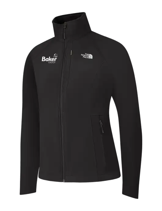 North Face Womens Black Apex Barrier Soft Shell Jacket  w/Baker Group Logo