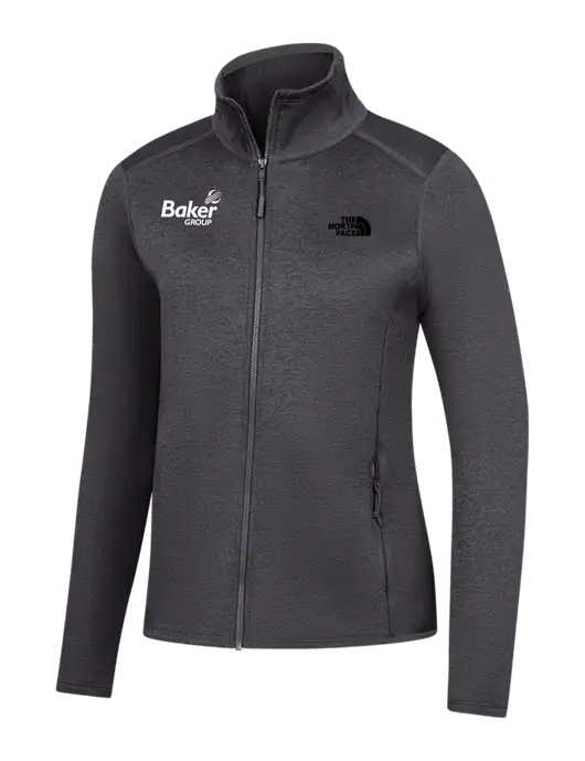 The North Face Womens Dark Grey Heather Skyline Full-Zip Fleece Jacket w/Baker Group Logo