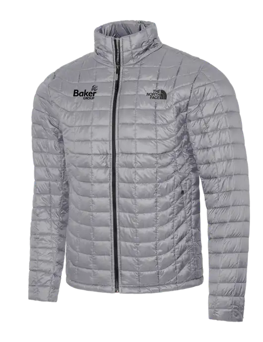 North Face Medium Grey ThermoBall Trekker Jacket w/Baker Group Logo