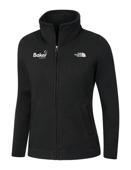 North Face Womens Black Heather Sweater Fleece Jacket w/Baker Group Logo