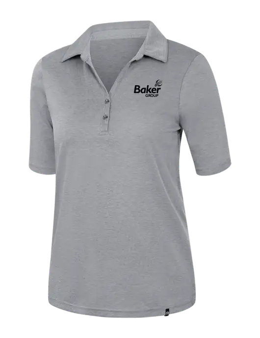 TravisMathew Womens Medium Grey Heather Sunsetters Polo w/Baker Group Logo