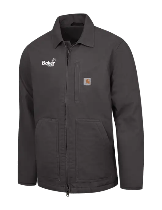 Carhartt Dark Grey Sherpa-Lined Coat w/Baker Group Logo