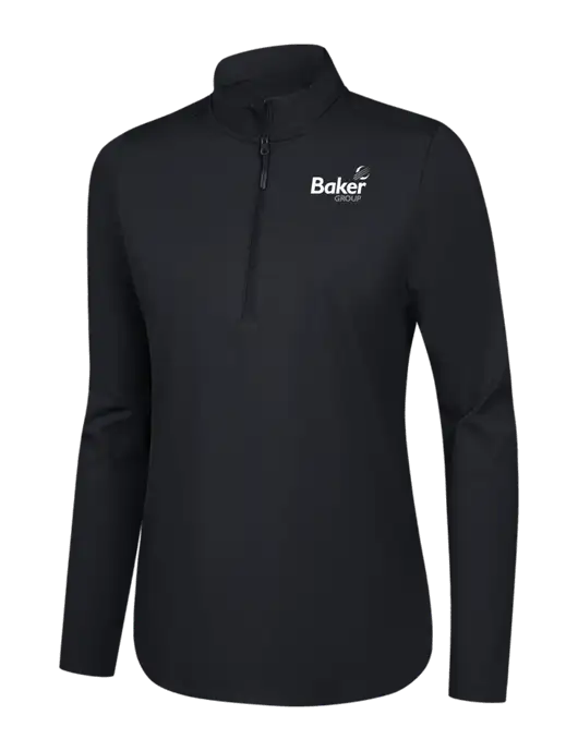  Womens Black C-FREE Double Knit 1/4-Zip w/Baker Group Logo
