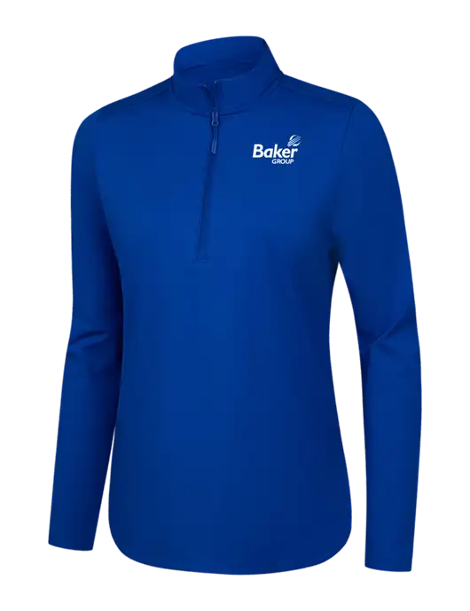  Womens Dark Royal C-FREE Double Knit 1/4-Zip w/Baker Group Logo