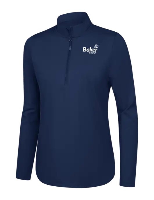  Womens Dark Navy C-FREE Double Knit 1/4-Zip w/Baker Group Logo
