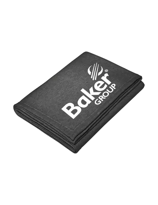 Core Dark Grey Heather Fleece Sweatshirt Blanket w/Baker Group Logo