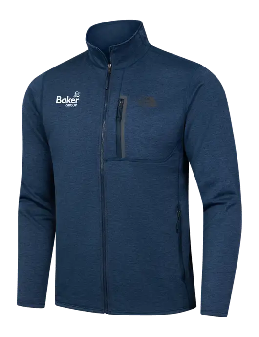 North Face Navy Heather Skyline Full-Zip Fleece Jacket w/Baker Group Logo