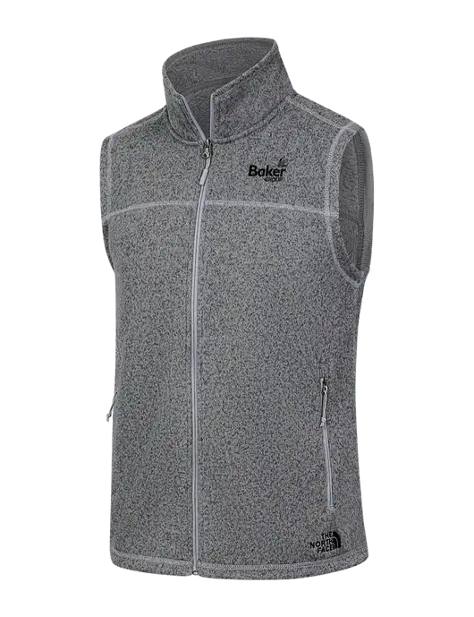 North Face Medium Grey Heather Sweater Fleece Vest w/Baker Group Logo