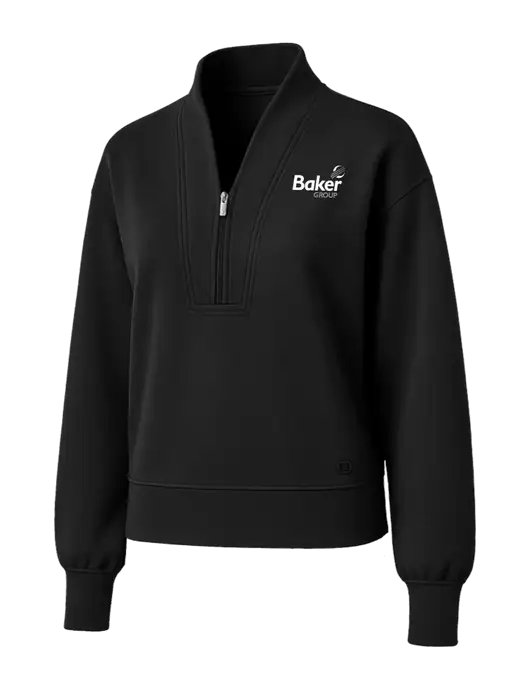 OGIO Womens Black Transcend 1/4-Zip w/Baker Group Logo