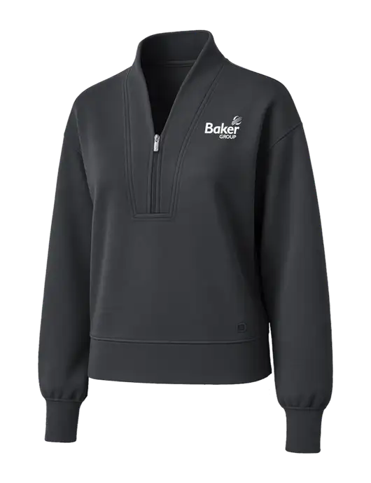 OGIO Womens Dark Grey Transcend 1/4-Zip w/Baker Group Logo