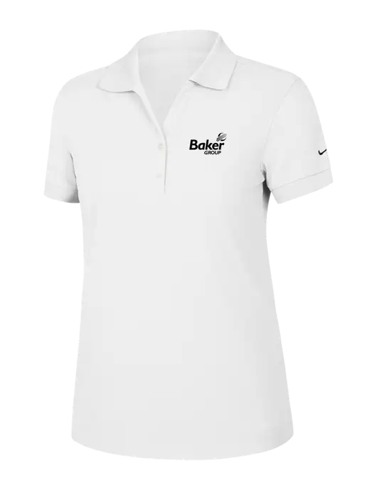 Nike Womens Dri-FIT Classic White Polo w/Baker Group Logo