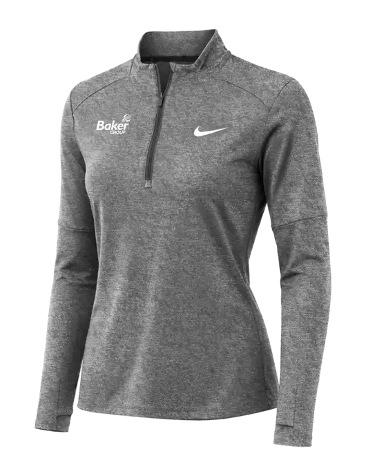 Nike Black Heather Womens Dri-FIT Element 1/2-Zip Pullover w/Baker Group Logo