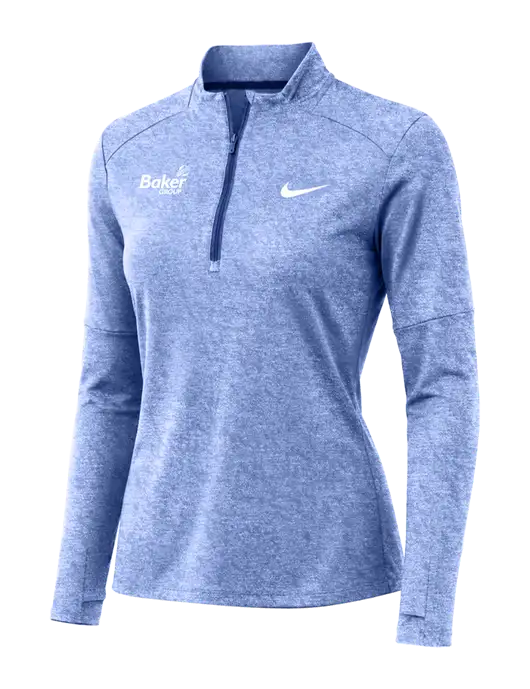 Nike Royal Heather Womens Dri-FIT Element 1/2-Zip Pullover w/Baker Group Logo