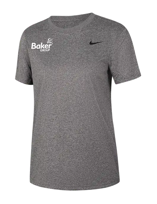 Nike Womens Team rLegend Dark Heather Grey T-Shirt w/Baker Group Logo